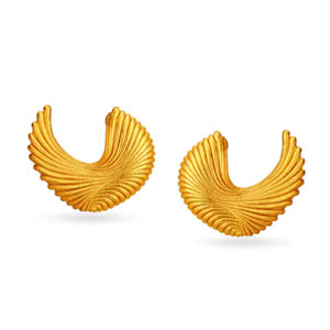 Swirling Gold Stud Earrings